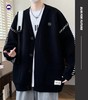 F012834新款四色高品质刺绣宽松版拼色情侣款毛衣 商品缩略图6