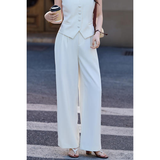 「纸片人神裤」一衣多搭万能裤 垂软阔腿 遮胯藏肉不挑身材 米思阳2026春季新款时尚通勤直筒休闲裤高腰垂顺职业西裤女5869 商品图2