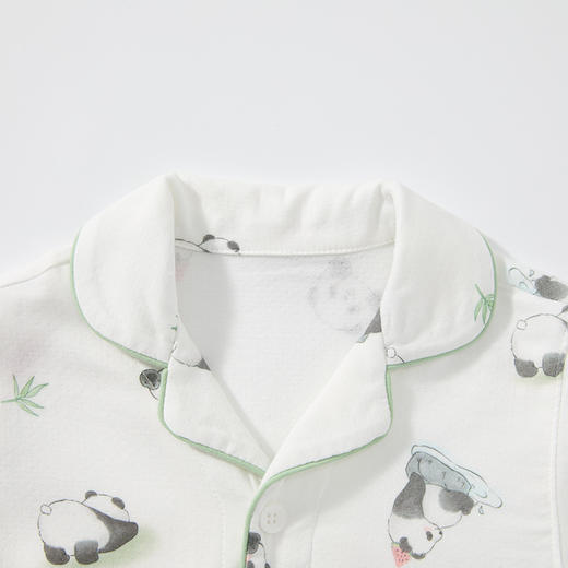 怡比快乐熊猫家居长袖开襟套装HY25AUN090白黑色调（90#-130#） 商品图8