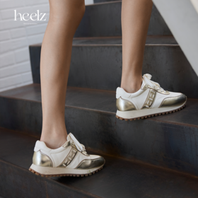 heelz设计师手工鞋履 ｜H繁花设计款真皮运动休闲鞋白金3公分