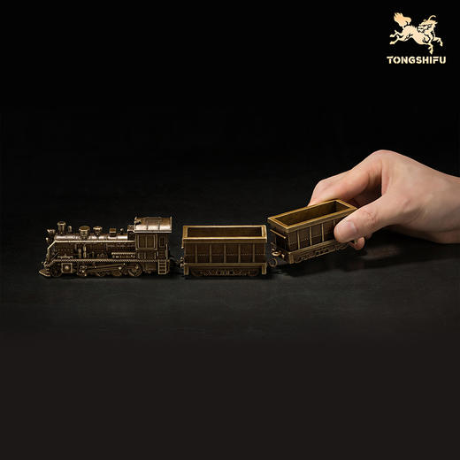 铜师傅 见微系列《蒸汽机车》办公室火车模型铜摆件 家居铜工艺品 商品图8