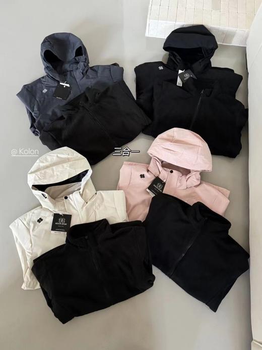 F012820可拆卸抓绒内胆摇粒绒情侣款三合一冲锋衣 商品图1