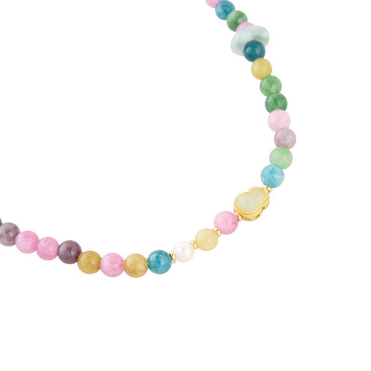 三彩2026新款双层叠戴国风手串翡翠跑环琉璃吊坠多巴胺串珠小众女 商品图3