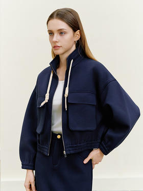 【立领双拉链外套】26年春季新品棉质短款防风外套大口袋段风衣