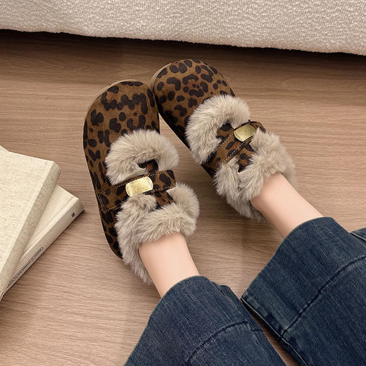 叙希暖绒贵妃鞋，加绒内里保暖舒适，柔软贴足复古时尚，宽脚人群建议选大一码更舒适！ 商品图7