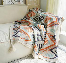 【敦煌菱形纹盖毯】日光毯 针织敦煌风 沙发盖毯 办公室空调午睡毯