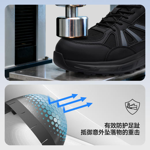 蓝鸥盾新款劳保鞋防砸防刺穿欧标钢包头达标4.0㎜凯夫拉底实心MD底 商品图7