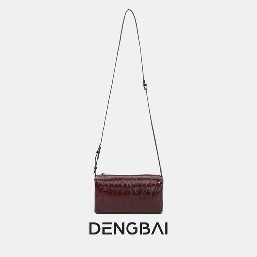 登白DENGBAI 头层鳗鱼纹牛皮笔筒包手提可斜挎DB1233 商品图4
