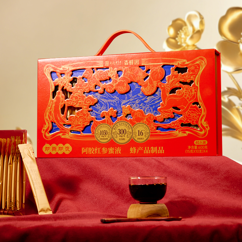 阿胶红参蜂蜜液礼盒