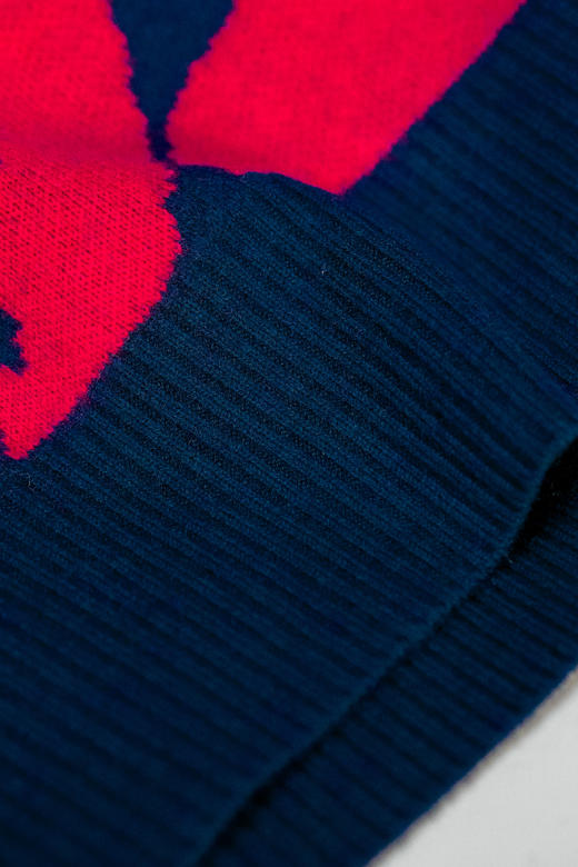 新春花朵红蓝宽松毛衣，小众文艺范儿，直筒版型，100%美利奴羊毛~~ 商品图4