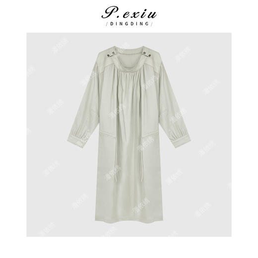 04-2潘依绣丁丁宠粉法式气质一字肩或斜肩两穿连衣裙 Q9437 商品图0