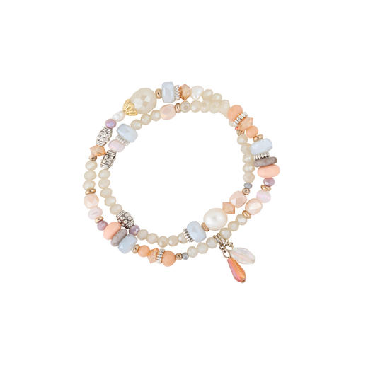 三彩2026新款双层叠戴手串多宝串珠淡水珍珠水晶韩系松弛氛围感女 商品图2