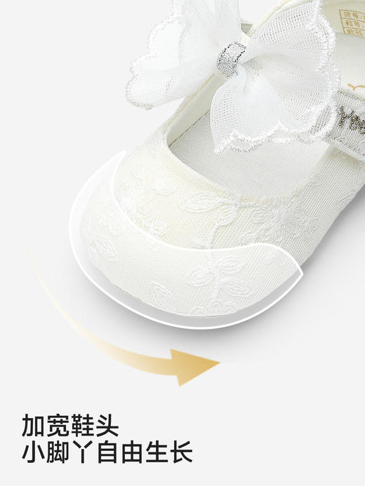 英氏童鞋女宝宝步前鞋浅口公主鞋蕾丝布鞋春夏新款YFXKJ1S006A 商品图2