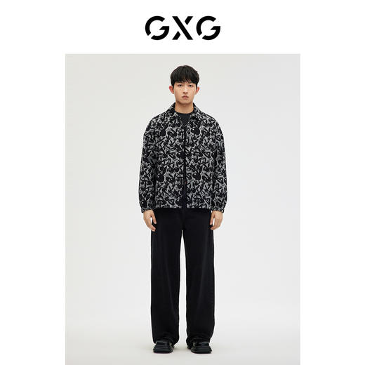 GXG男装 潮流时尚翻领夹克 提花满印休闲好搭夹克外套秋冬热卖GE1210248L 商品图1