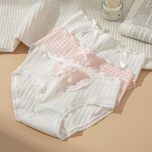 【YW】无忧购26年春季5条装35元包邮10A抗菌纯棉底档中腰少女可爱粉色蕾丝内裤2898（截单3-5天发货) 商品图9