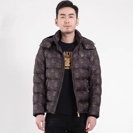 【年货专区】玛路男装MAURO秋冬耐磨抗皱/全身时尚印花可脱帽羽绒服Mk466321 商品图0