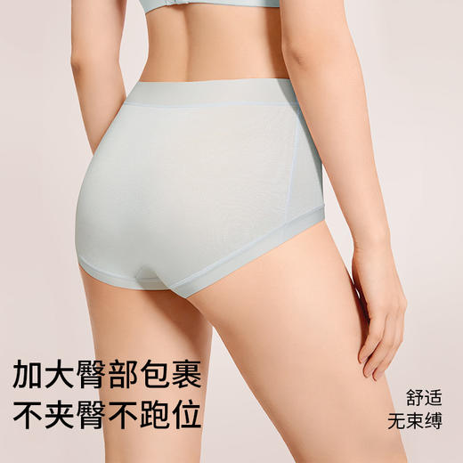 N2- 【生姜暖宫 桑蚕丝底裆】【3条】润微高腰收腹内裤女新款加长裆10A抑菌生姜暖宫国风女士女三角裤  雅柔沁肤 商品图4