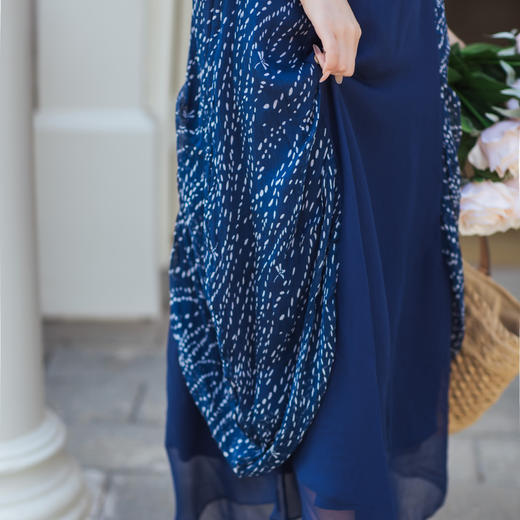 【林栖设计小店】【林栖推荐】2026春复古印花真丝长袖连衣裙N1961377 商品图8