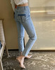 Lee26早春磨白破洞牛仔裤直筒小脚裤012802 商品缩略图6