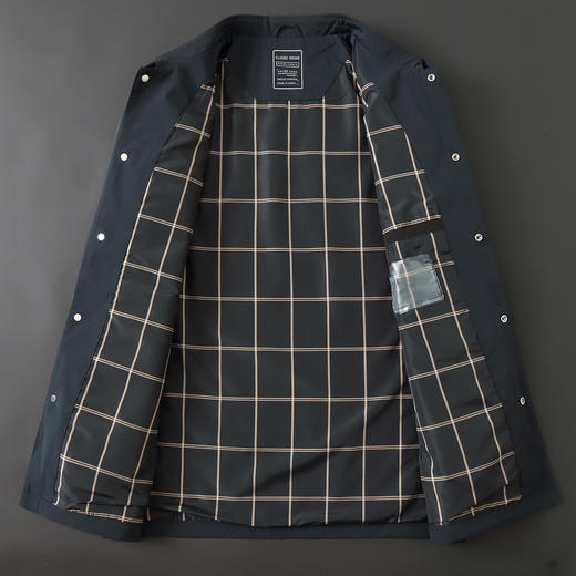 【DWN】大依优型大码男装翻领中长款风衣加肥加大码休闲百搭翻领风衣外套 商品图3