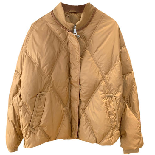 清仓福利无退换！！鲜明立体设计感！2026菱格罗纹立领90白鸭绒羽绒服！ 商品图4