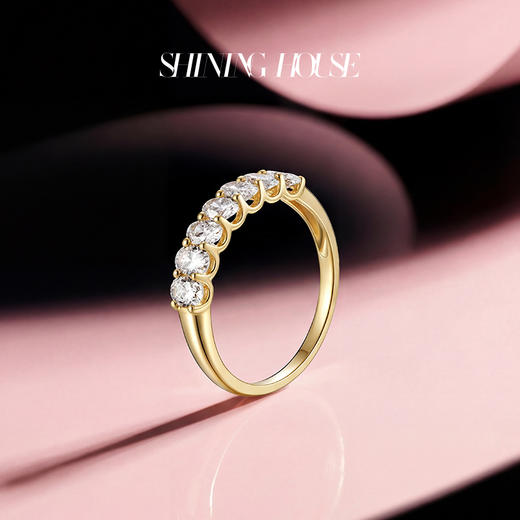 ShiningHouse[培育] 18k金钻石戒指 椭圆形人工真钻人造钻石K金戒指排钻戒指时尚钻石戒指悦己送礼臻选【此商品不支持7天无理由退货退款】预计3日发货 商品图3