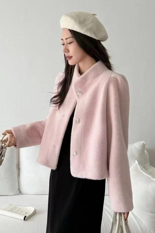 ELLA JADE 粉色甜美减龄小香风短款皮草外套 21912 商品图0