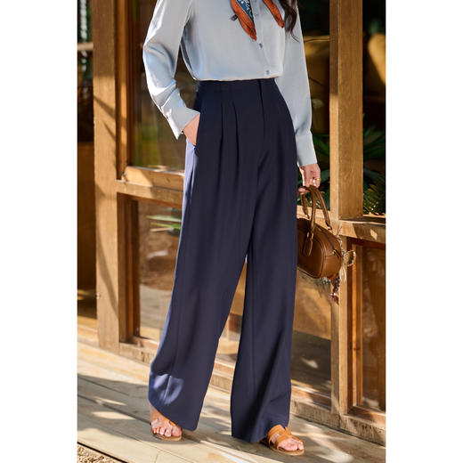 米思阳2026春季通勤风OL高腰显瘦阔腿裤直筒西裤长款休闲裤女5852 商品图1