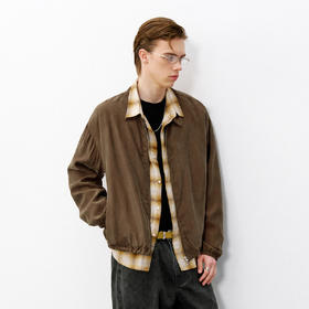 714street美式复古哈灵顿混纺夹克2026春季新款翻领宽松外套男女