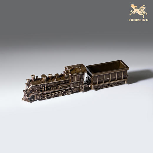 铜师傅 见微系列《蒸汽机车》办公室火车模型铜摆件 家居铜工艺品 商品图2