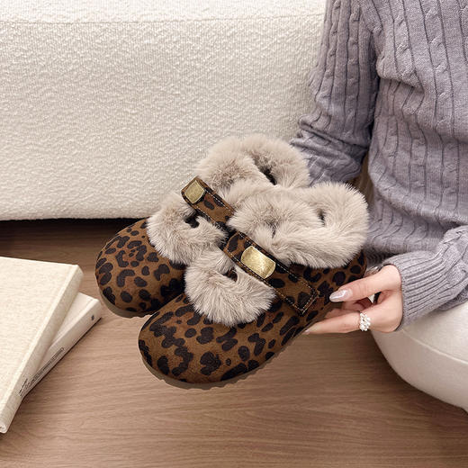 叙希暖绒贵妃鞋，加绒内里保暖舒适，柔软贴足复古时尚，宽脚人群建议选大一码更舒适！ 商品图9