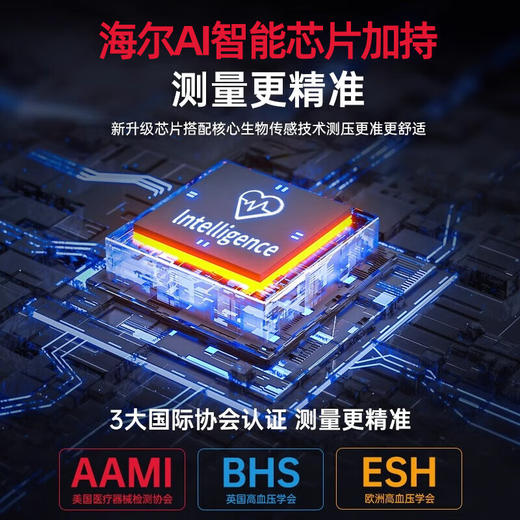 海尔（Haier）手腕式电子血压计血压测量仪医用高精准老人家用便捷式充电高血压 商品图1