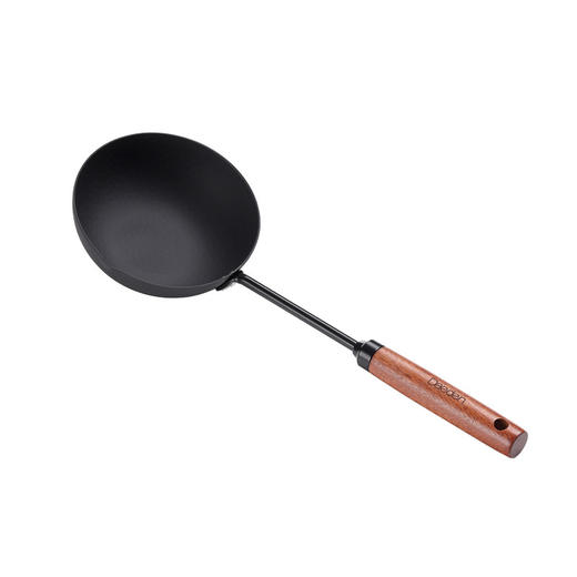 【德国戴德纯铁长柄勺】德国Daeden戴德纯铁长柄泼油勺加长防烫精铁汤勺无涂层木手柄小锅 商品图4