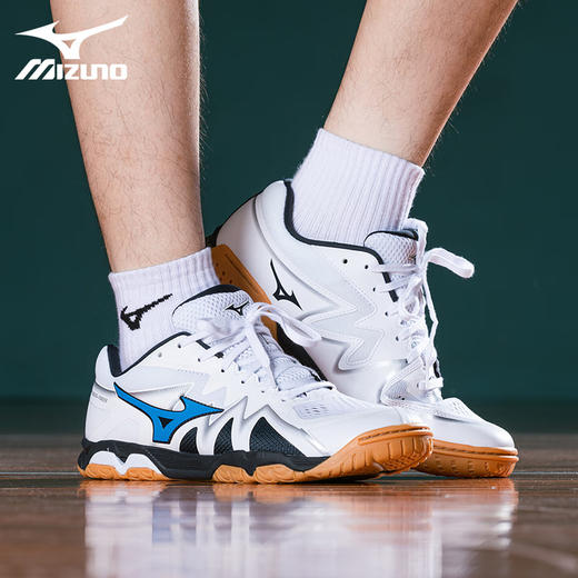 Mizuno美津浓乒乓球鞋专业女款男款运动鞋81GA211027白蓝色透气舒适抓地耐磨 商品图3