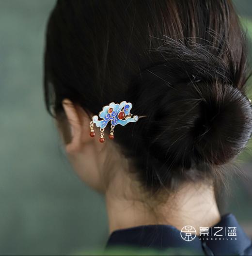 【彼达思】景之蓝  云卷舒发髻 珐琅饰品 商品图4