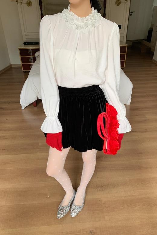 ANSUABEL 甜美立体花朵温柔气质白衬衫 21896 商品图4