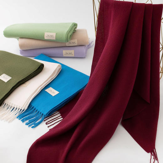 2026新款围巾！秋冬韩系氛围感女士百搭仿羊绒围巾纯色保暖围脖披肩！ 商品图3