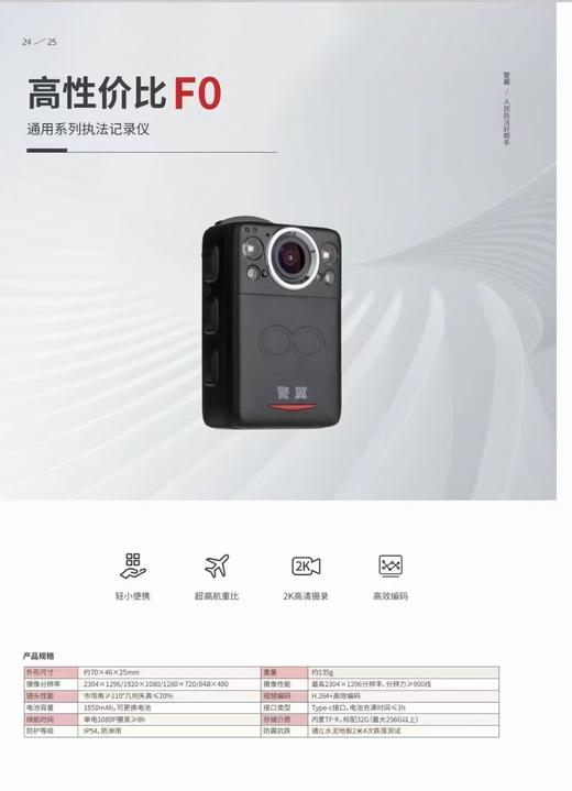 【HDXK】警翼DSJ-F0执法记录仪 商品图2