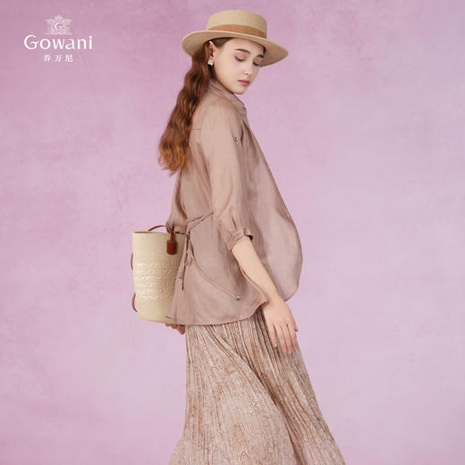 乔万尼舒适轻薄飘逸感收腰衬衫EM2C736 商品图4