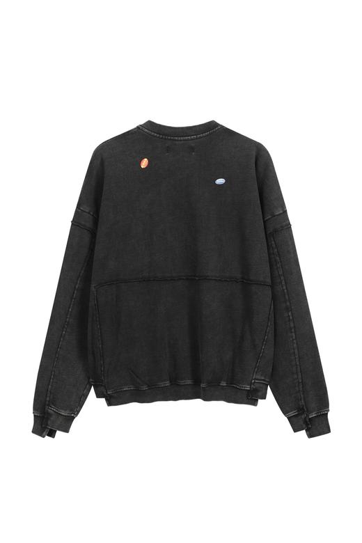 男款做旧解构印花卫衣夹克外套he 商品图1