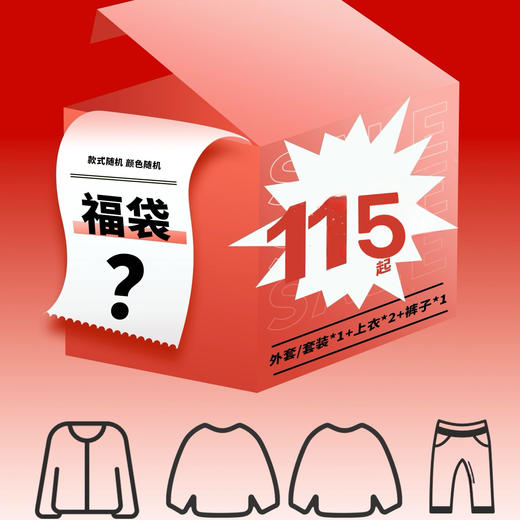 【嘟嘟家盲盒福袋-内含4件】儿童衣服秋冬装清仓盲盒童装颜色款式随机！（盲盒产品非质量问题不退不换，介意勿拍） 商品图2