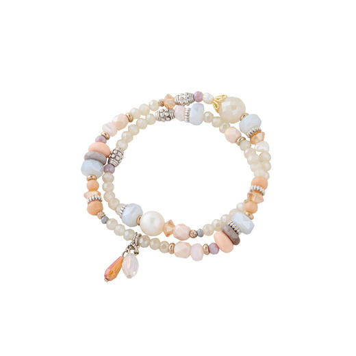 三彩2026新款双层叠戴手串多宝串珠淡水珍珠水晶韩系松弛氛围感女 商品图1