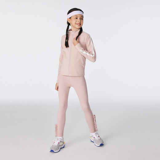 onmygame女童瑜伽裤春季儿童鲨鱼裤高弹力紧身裤花边运动裤长裤 商品图2