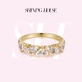 ShiningHouse[培育] 18k金钻石戒指 心形1克拉钻人工真钻人造钻石K金戒指时尚钻石戒指悦己送礼臻选【此商品不支持7天无理由退货退款】预计3日发货