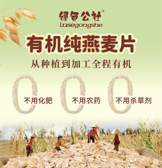 绿色公社有机纯燕麦片 好口味全谷物 营养价值高 1kg 商品图3