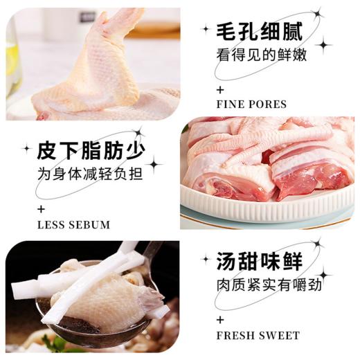 【免洗免切】天农食品 林涧散养清远鸡切块 450g*3盒 皮薄爽脆鸡肉细腻 商品图3