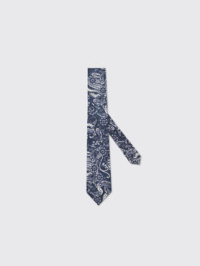 callisto蓝色桑蚕丝领带