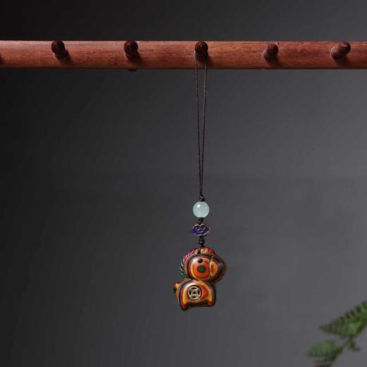 「9.9到手！4色可选」彩虹木绿檀木马上有钱手机挂件卡通创意国潮木质钥匙扣挂时尚饰品 商品图2