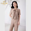 乔万尼时尚设计感蝴蝶结印花休闲真丝套装ET2G276 商品缩略图2