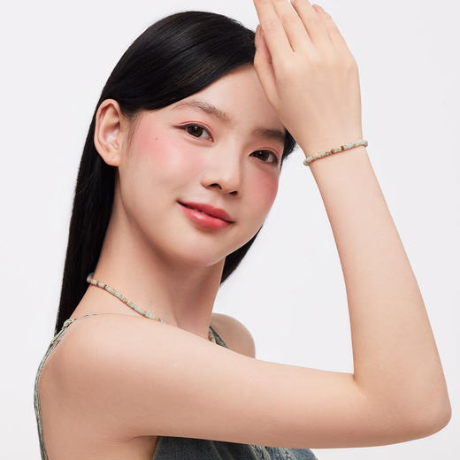 卡蒂罗KADER 薄荷曼波系列 925银海岸落日手链 原创彩石串珠民族风多巴胺波西米亚 复古设计高级感独特创意轻奢品质小众风格个性 手链 女款 商品图3